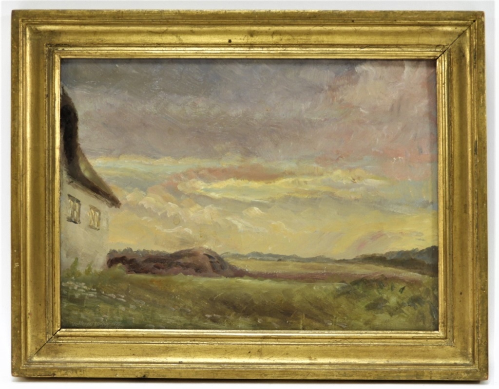 Appraisal: EINAR MADVIG O B IMPRESSIONIST FARM LANDSCAPE Scandiavia - Impressionist