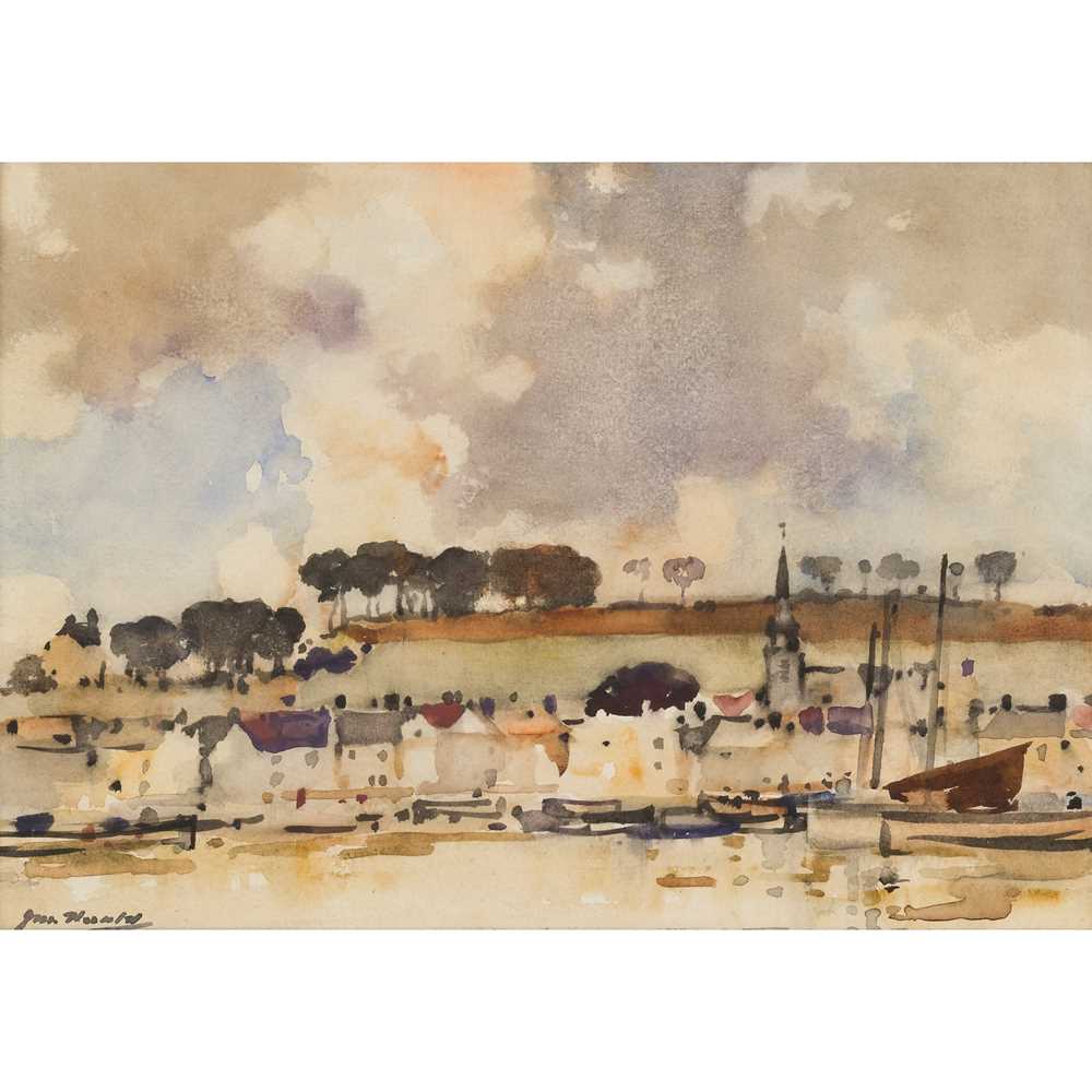 Appraisal: JAMES WATTERSTON HERALD SCOTTISH - ARBROATH FROM THE SEA watercolour