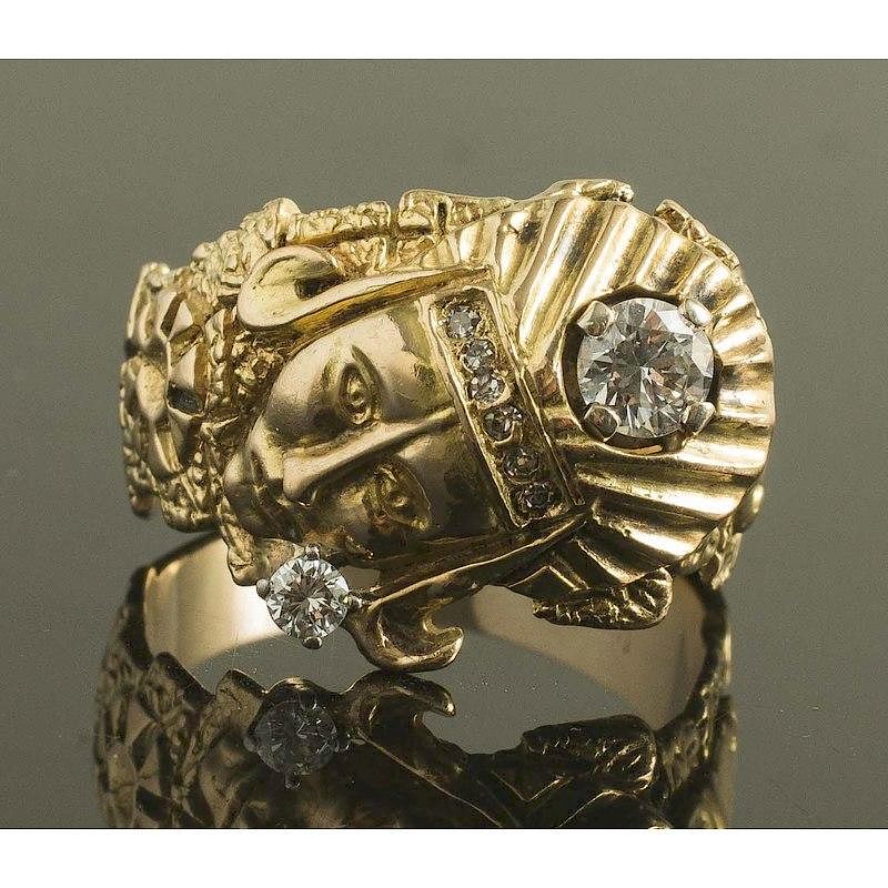 Appraisal: k Gold Diamond Figural Ring k gold diamond figural ring