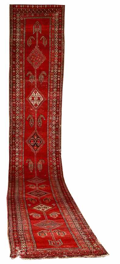 Appraisal: Semi-Antique Persian tribal runner circa ' '' x ' ''