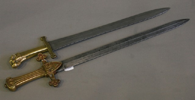 Appraisal: Two British band swords patent patent the former with cast