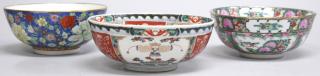 Appraisal: Small Chinese Punch Bowls Comprising a s famille rose example