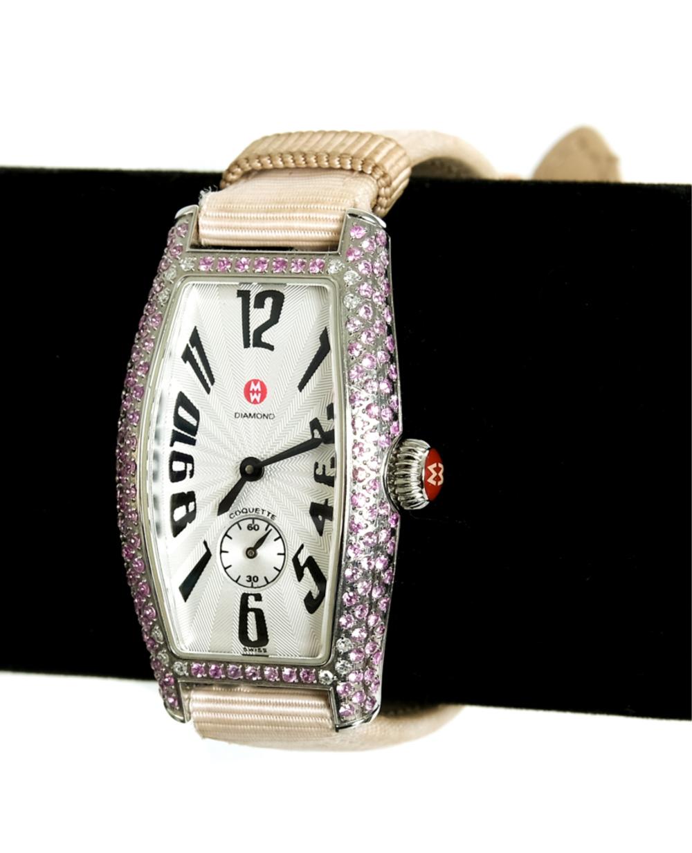 Appraisal: MICHELE COQUETTE DIAMOND WATCH LIMITED ED Michele Coquette pink diamond