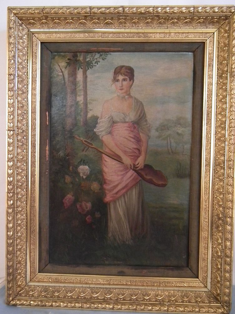 Appraisal: VICTORIAN PORTRAIT OF MUSICIAN th century portrit of a young