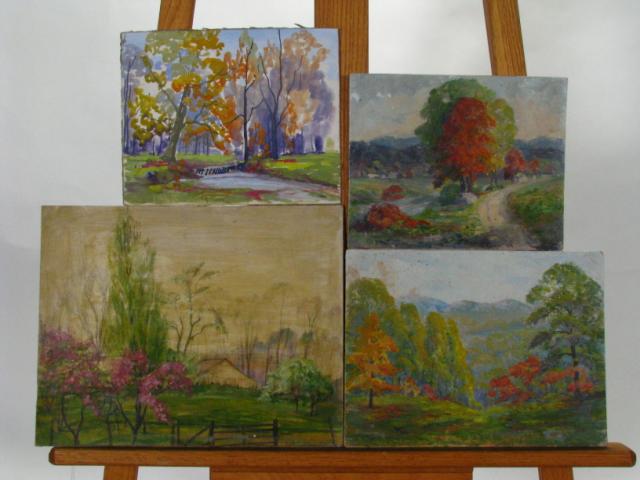 Appraisal: Collection of Four Mae Dilliner Lowes IN - Landscapes including