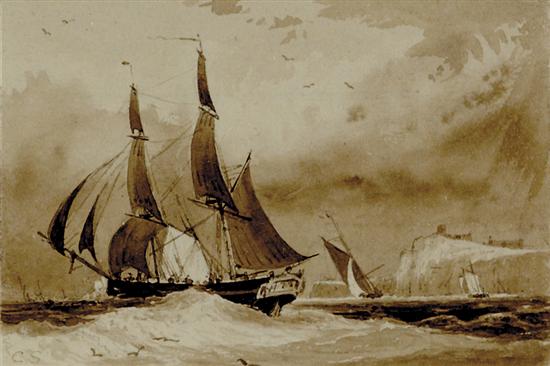 Appraisal: Clarkson Stanfield R A attributed to British - SHIPS NEAR