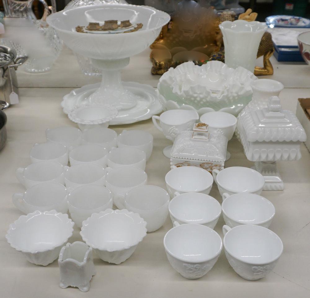 Appraisal: Collection of Milk Glass Table Articles