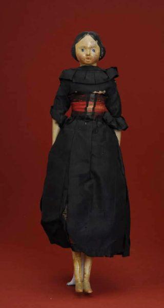 Appraisal: Milliner Model with Black Silk Dress Germany ca papier mache