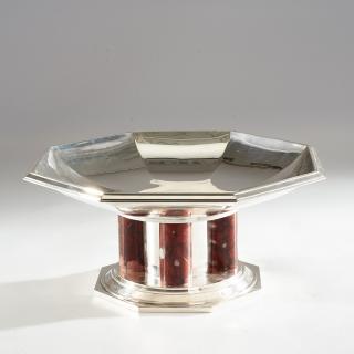 Appraisal: Jean Tetard attr silver and marble centerpiece Jean Tetard attr