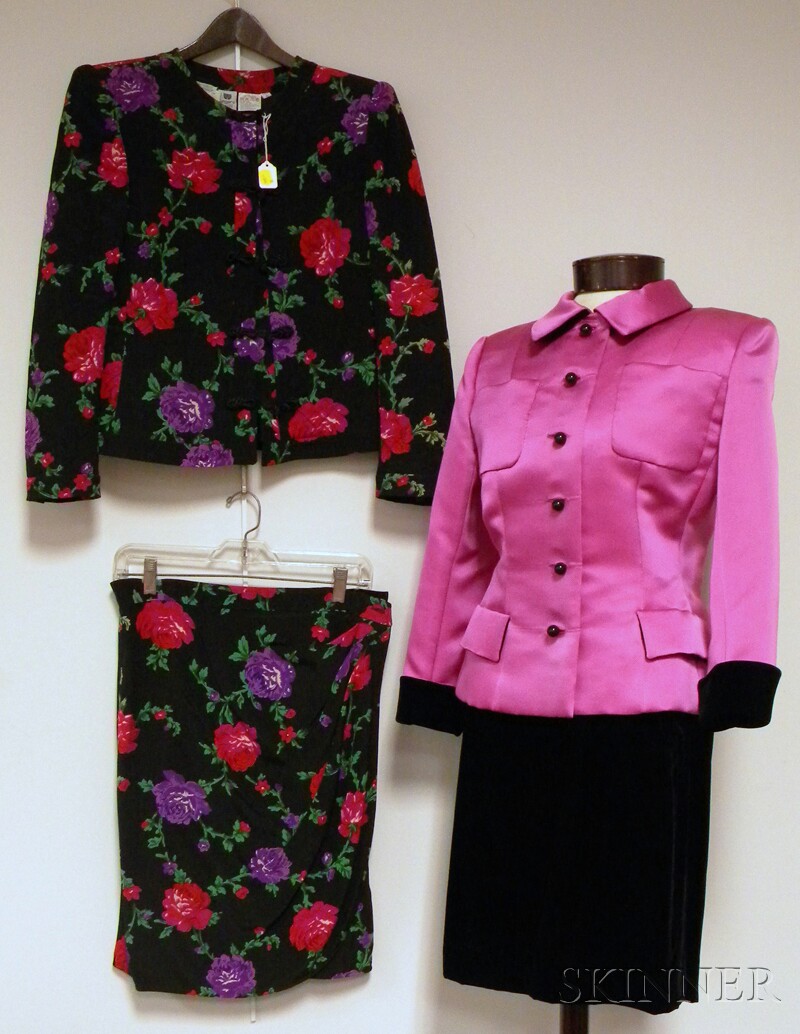 Appraisal: Two Vintage Lady's Skirt Suits a Bill Blass hot pink