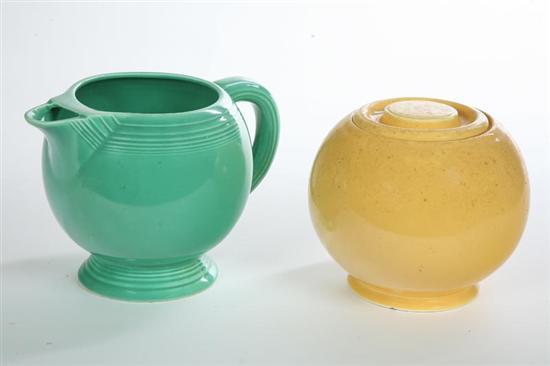 Appraisal: TWO PIECES OF FIESTAWARE A milk pitcher in light green