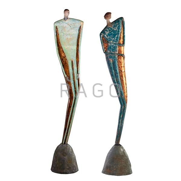 Appraisal: ROBIN GREBE Two tall sculptures Condition Report Professional restoration to