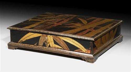 Appraisal: LACQUER CASKET Regency England circa Wood lacquered on all sides