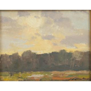 Appraisal: Charles Movalli Framed Charles Movalli - oil on panel landscape