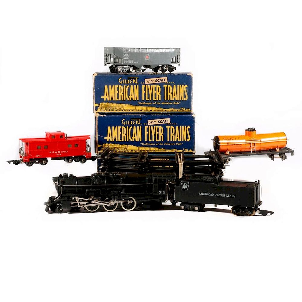 Appraisal: AF S Boxed Set with Steam Locomotive and Freight Cars