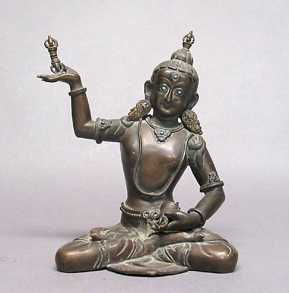 Appraisal: A Tibetan bronze seated figure of Vajrasattva th th Century