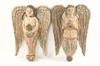 Appraisal: CARVINGS - Two Carved and painted Continental wall mounted angels