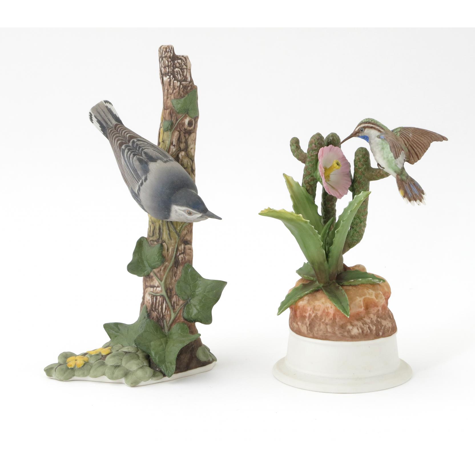 Appraisal: Boehm Porcelain Two Bird Figurals to include Nuthatch I in