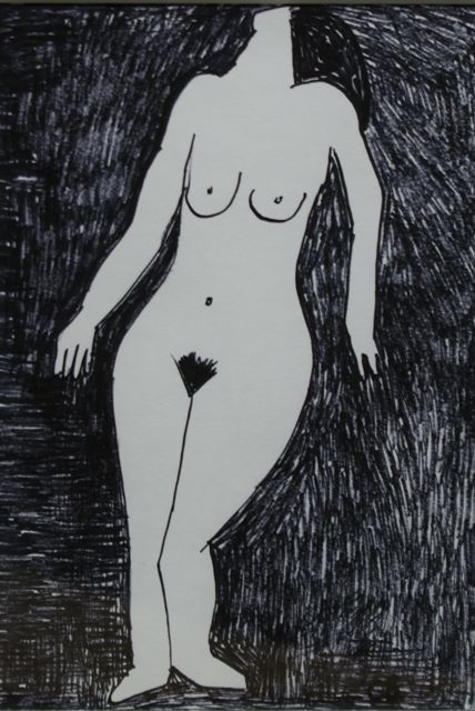 Appraisal: Charles Blackman born Nude ink signed 'CB' lower right x