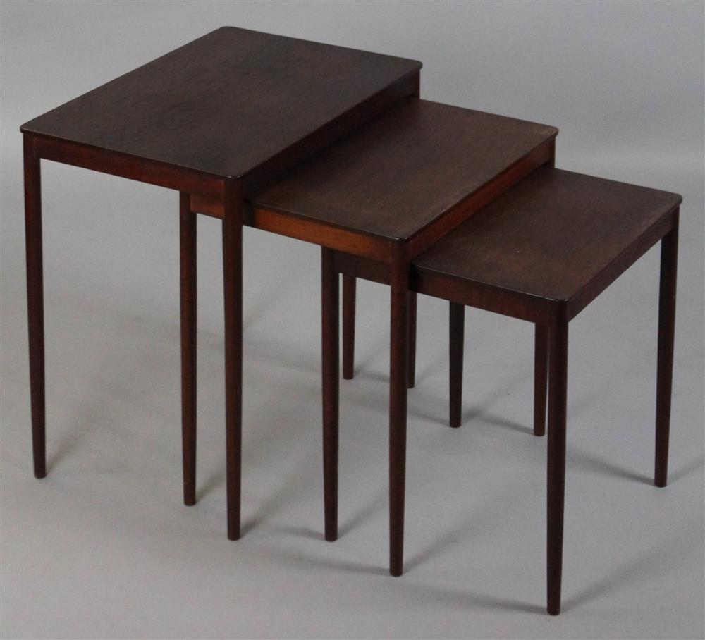 Appraisal: LUDVIG PONTOPPIDAN TEAK DANISH MODERN NESTING TABLES the smallest marked