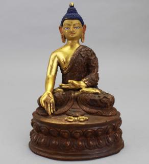 Appraisal: Antique Gilt Bronze Tibetan Seated Buddha Antique Gilt Bronze Tibetan