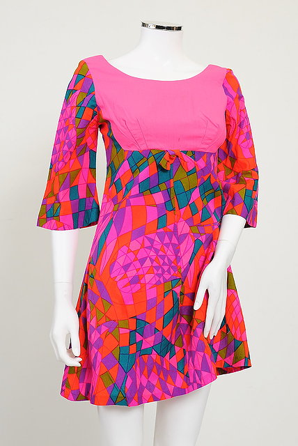 Appraisal: A s mini dresses in bright clashing colours with pink