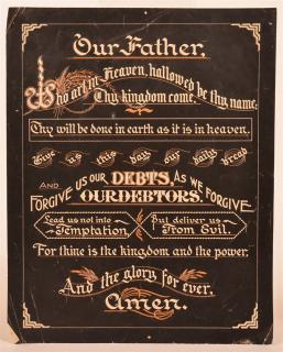 Appraisal: pc Lord's Prayer Raised Large raised-letter Lord's Prayer N p