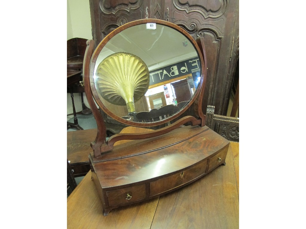 Appraisal: Edwardian mahogany dressing mirror with drawers