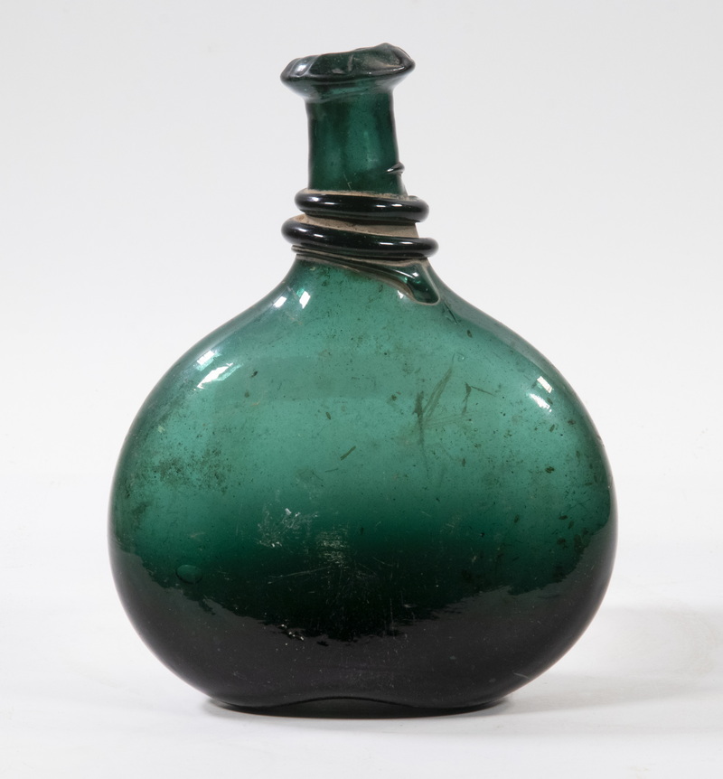 Appraisal: PERSIAN GLASS SADDLE FLASK th c Persian Blown Glass Flask