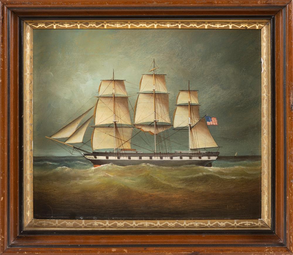 Appraisal: BRIAN COOLE AMERICA ENGLAND B AN AMERICAN SHIP AT SEA