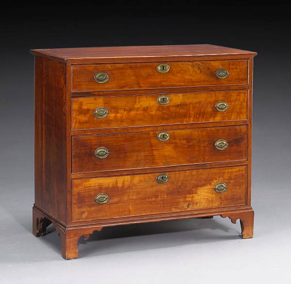 Appraisal: A Chippendale cherry wood chest of drawers New England late