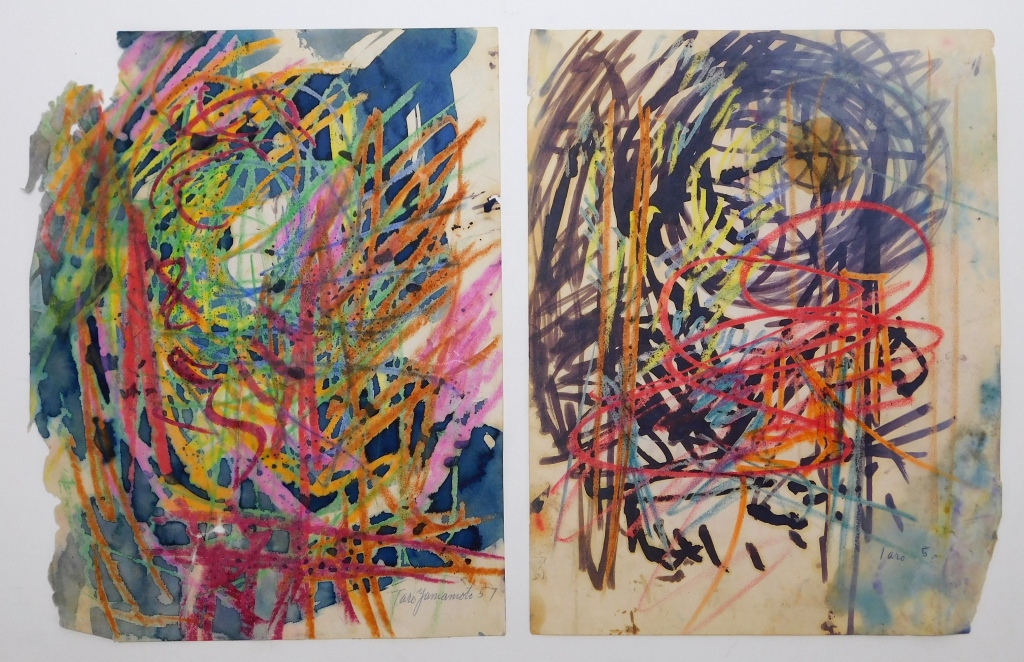 Appraisal: PC TARO YAMAMOTO ABSTRACT EXPRESSIONIST DRAWINGS California Connecticut New York