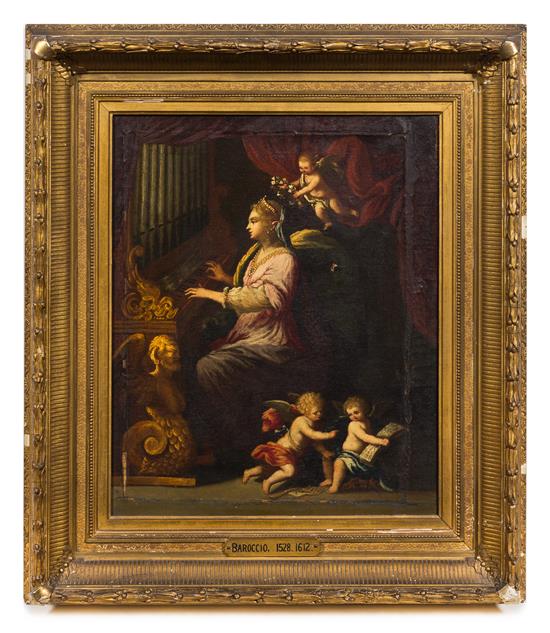 Appraisal: Sale Lot Continental School th Century Saint Cecilia oil on