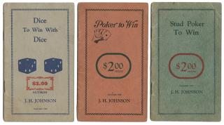 Appraisal: Johnson J H Three Booklets on Cheating at Poker and