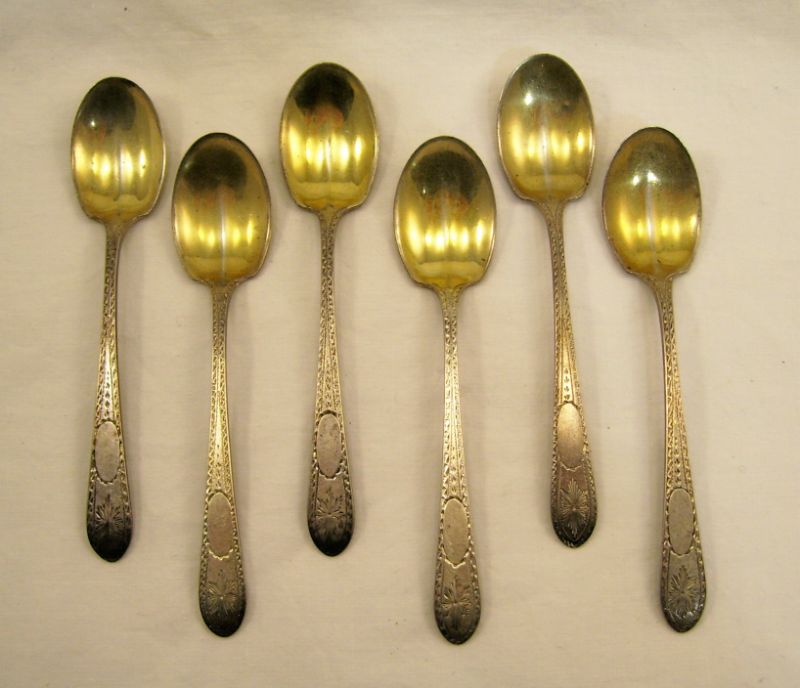 Appraisal: L W Vilsack Co Sterling Teaspoons Six matching teaspoons with