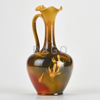 Appraisal: EMMA FOERTMEYER ROOKWOOD Standard glaze ewer with fuchsia Flame mark