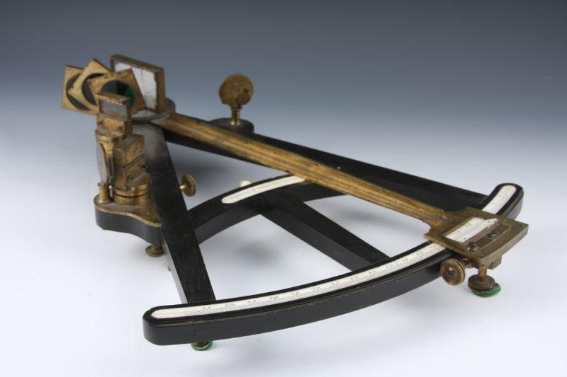 Appraisal: Antique English Octant early th c ebony frame inlaid ivory