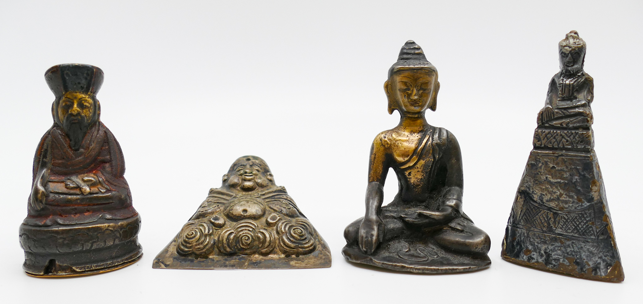 Appraisal: pc Southeast Asian Small Metal Buddhas '' to '' -