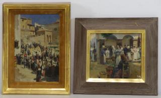 Appraisal: Two Late th C Signed Oils M Santa Maria oil