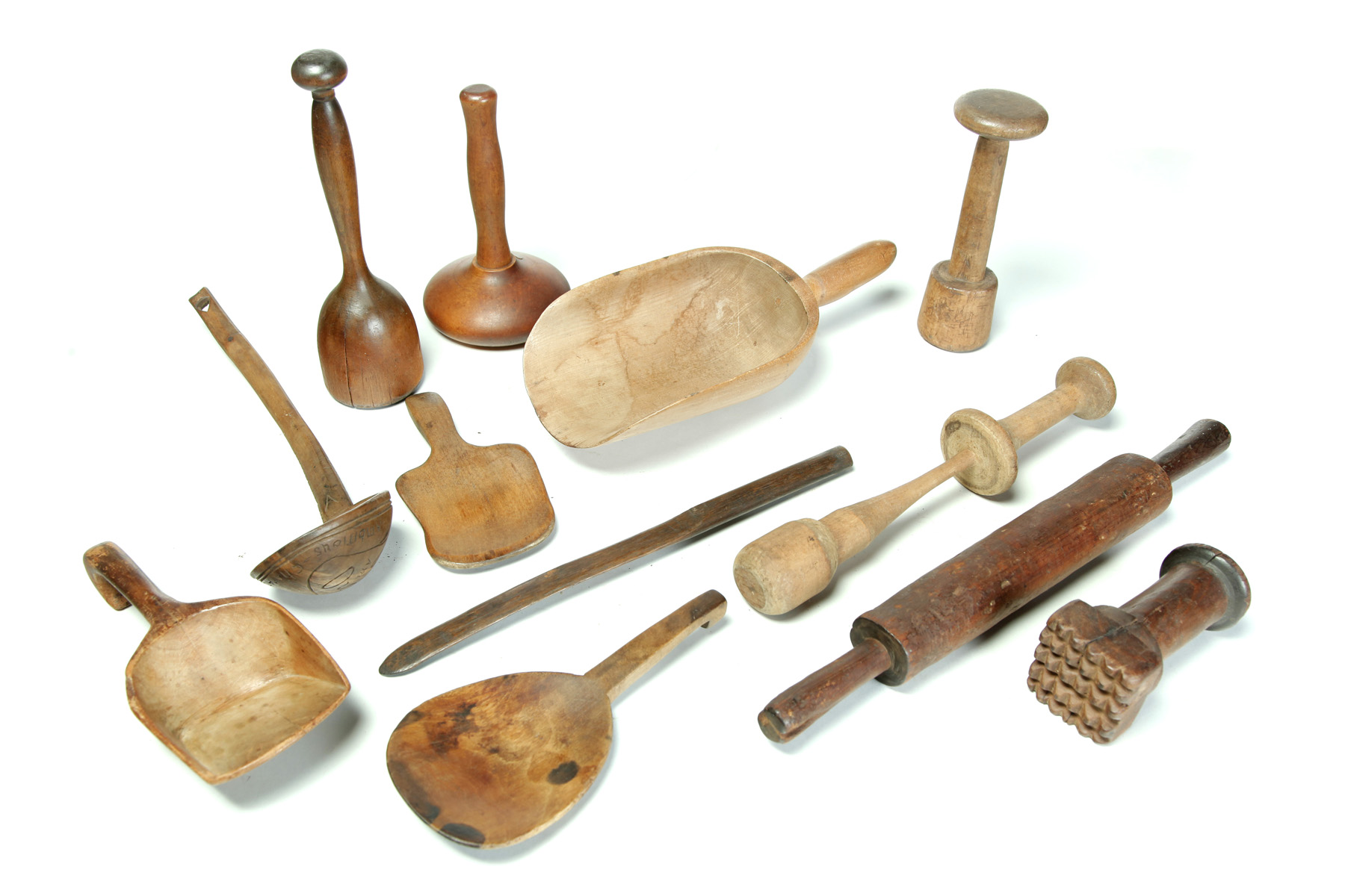 Appraisal: LARGE GROUP OF WOODEN KITCHENWARE American and European th century