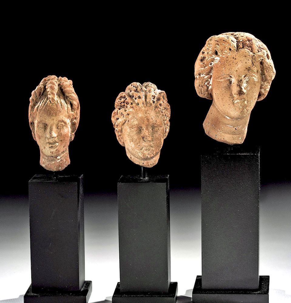 Appraisal: Lot of Greek Canosan Pottery Heads of Goddesses First Time