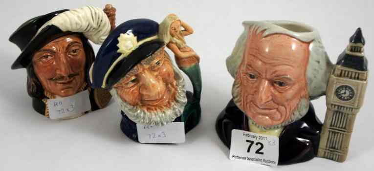 Appraisal: Royal Doulton Small Character Jugs Old Salt D Athos D