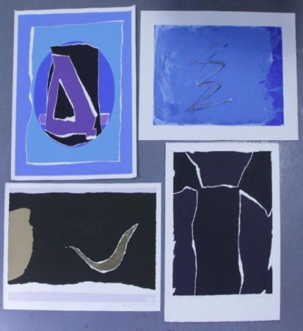 Appraisal: Adja Yunkers Lot of Abstract Lithographs P of signed and