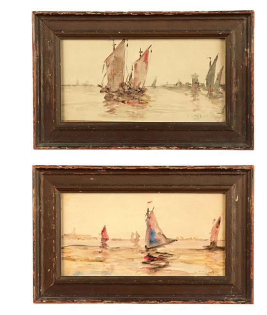 Appraisal: PAIR OF WATERCOLORS BY LEWIS HENRY MEAKIN CINCINNATI - Watercolor