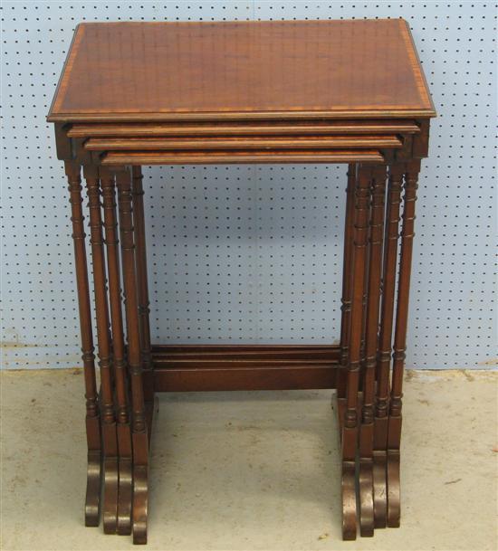 Appraisal: Early th Century mahogany cross banded boxwood and ebony strung