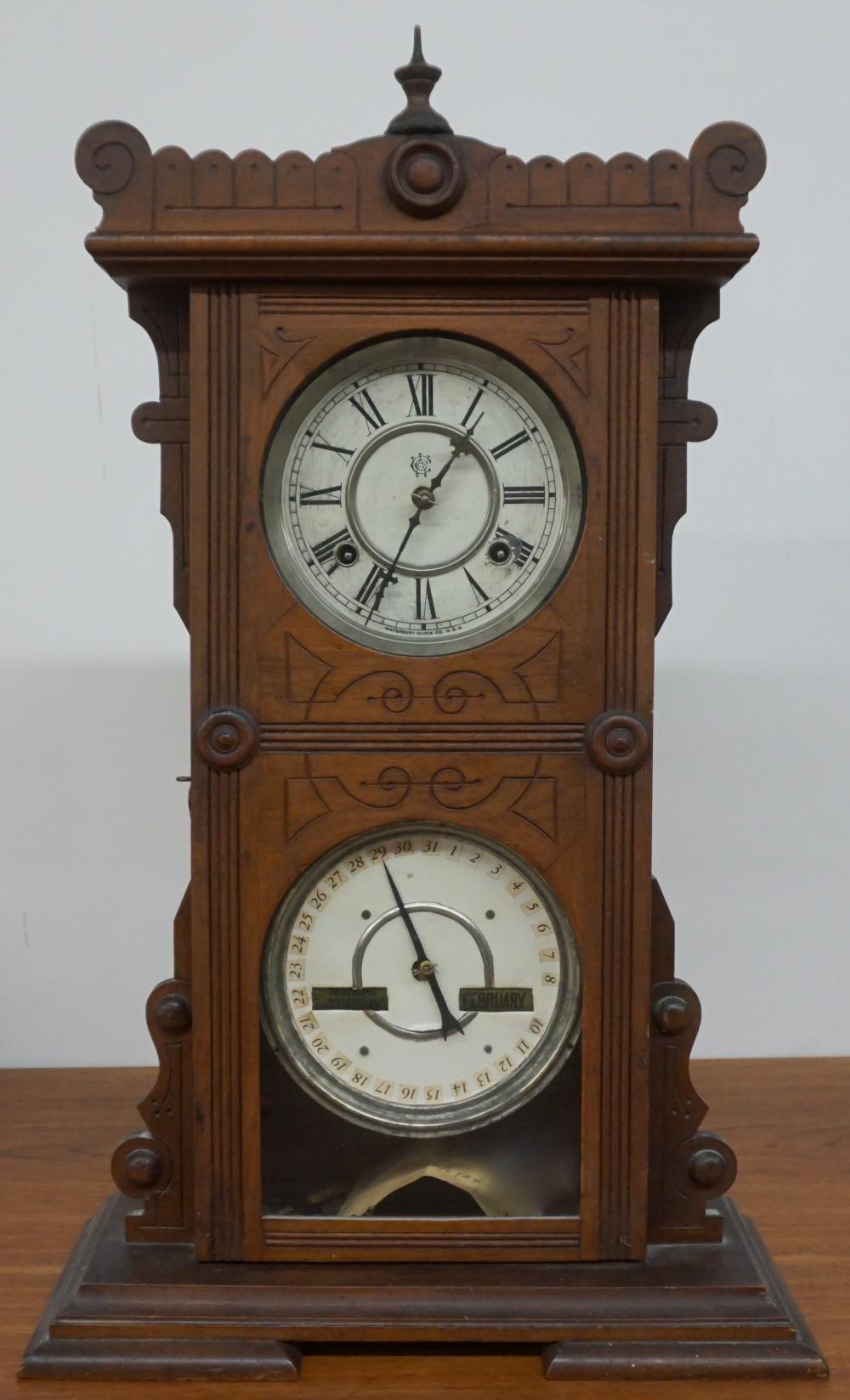 Appraisal: WATERBURY CLOCK CO COMBINATION DESK CLOCK CALENDAR H IN CM