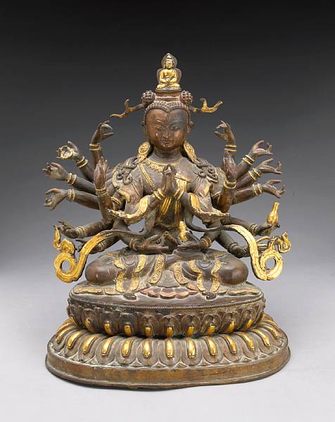 Appraisal: A Nepalese copper-alloy figure of Avalokitesvara th Century The seated