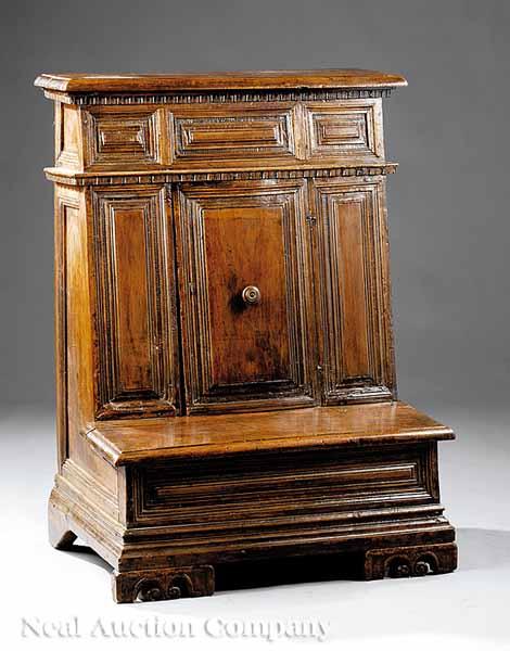 Appraisal: An Italian Baroque Walnut Prie-Dieu th c hinged top raised