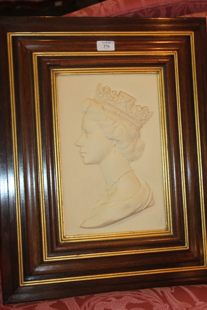 Appraisal: A ROYAL WORCESTER PLAQUE a portrait of Queen Elizabeth II