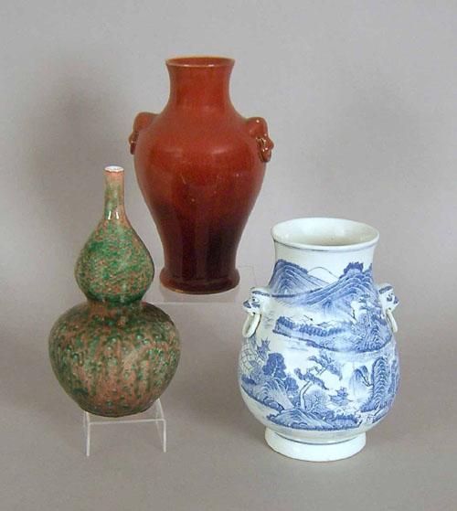 Appraisal: Three Chinese porcelain vases h h and h